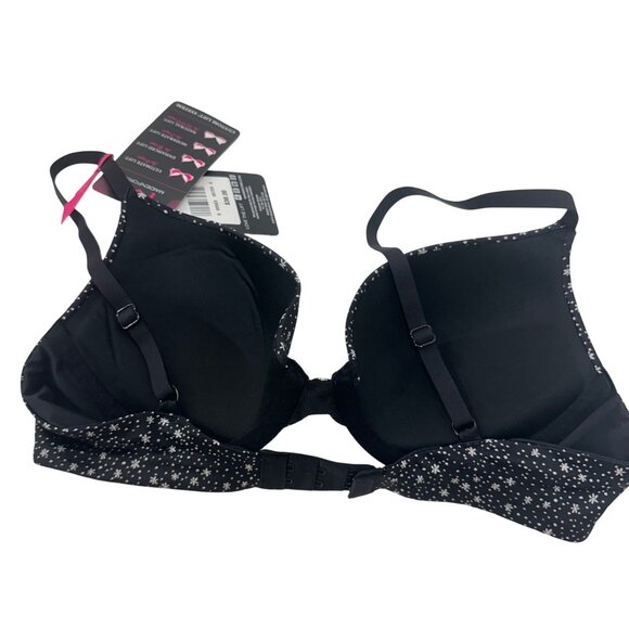 Maidenform Womens 34B Black & White Dotted Demi Coverage Push-Up Bra With Tags - Picture 7 of 11